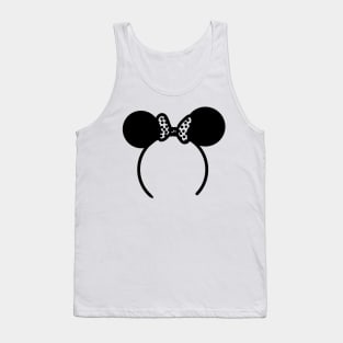 Black and White Minnie Ears Tank Top